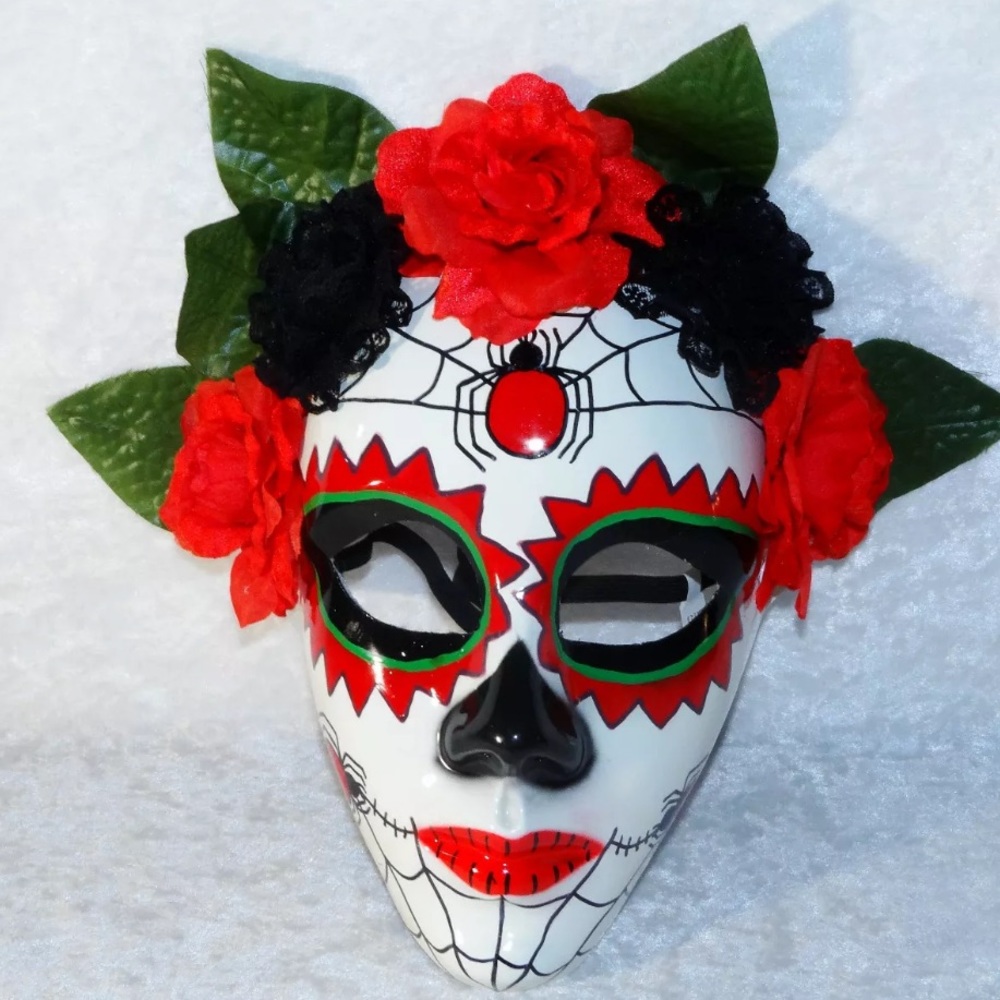 Dia De Los Muertos Mask Senorita Spider